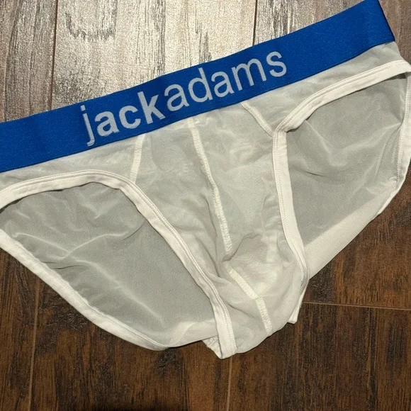 Jack Adams White Mesh Briefs - Picture 2 of 4